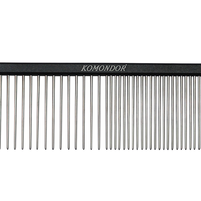 Гребень KOMONDOR черный 50/50 облегченный 19см KG-009