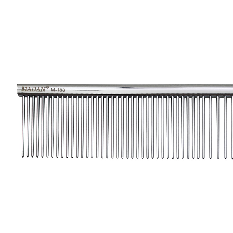Гребень MADAN 50/50 облегченный 19 см, серебро, M-188S