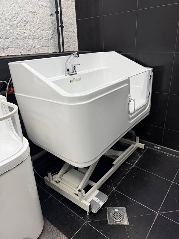 Milord Ванна для мытья собак белая на электроподъемнике, акриловая Milord Acrl-1